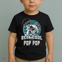 Fathers Day Tee Reel Cool Pop Pop Fishing Toddler T-Shirt thumb 2