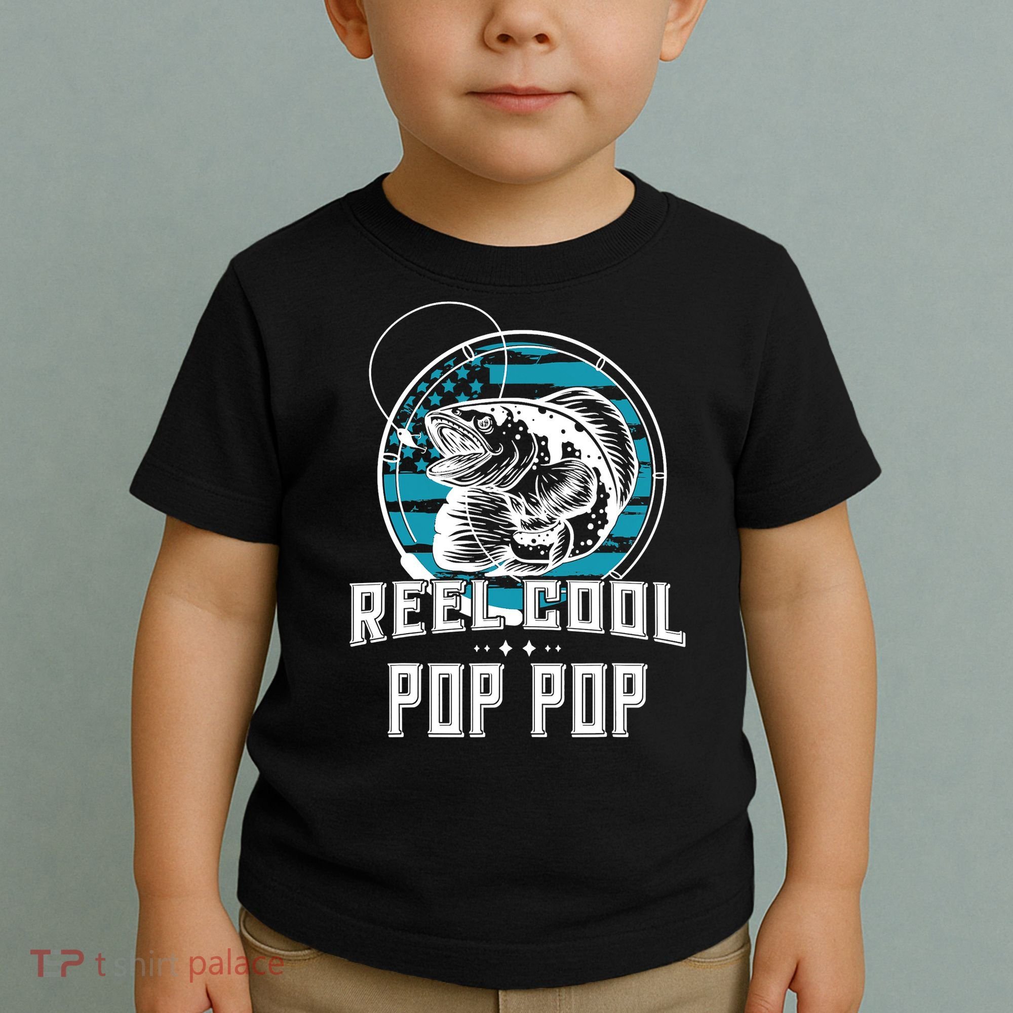 Fathers Day Tee Reel Cool Pop Pop Fishing Toddler T-Shirt