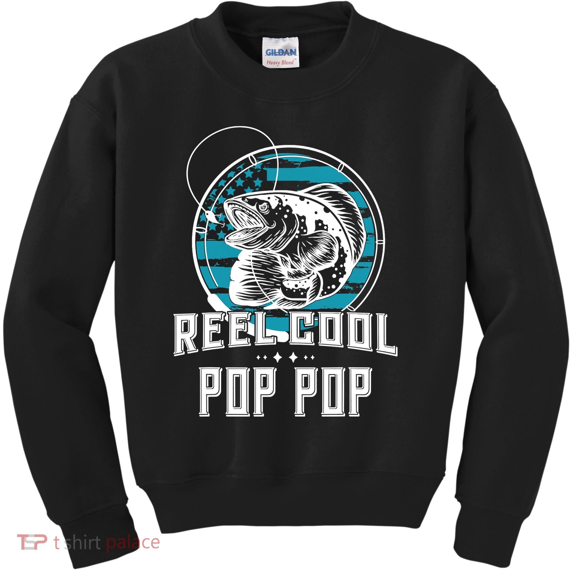 Fathers Day Tee Reel Cool Pop Pop Fishing Kids Sweatshirt