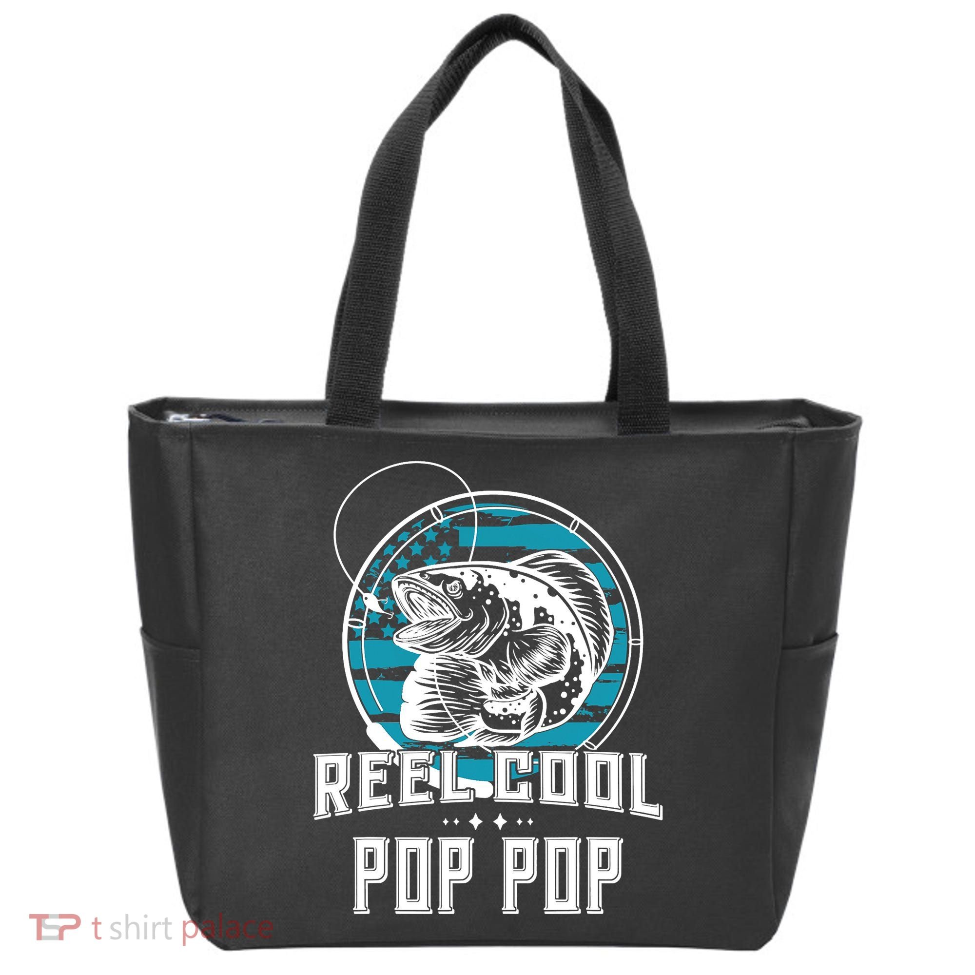 Fathers Day Tee Reel Cool Pop Pop Fishing Tote Bag