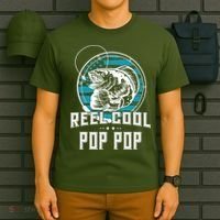 Fathers Day Tee Reel Cool Pop Pop Fishing T-Shirt thumb 6