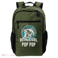 Fathers Day Tee Reel Cool Pop Pop Fishing Backpack thumb 0