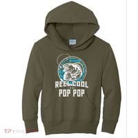 Fathers Day Tee Reel Cool Pop Pop Fishing Kids Hoodie thumb 0