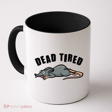 Funny Dead Tired Dead Rat Mouse Coffee Mug