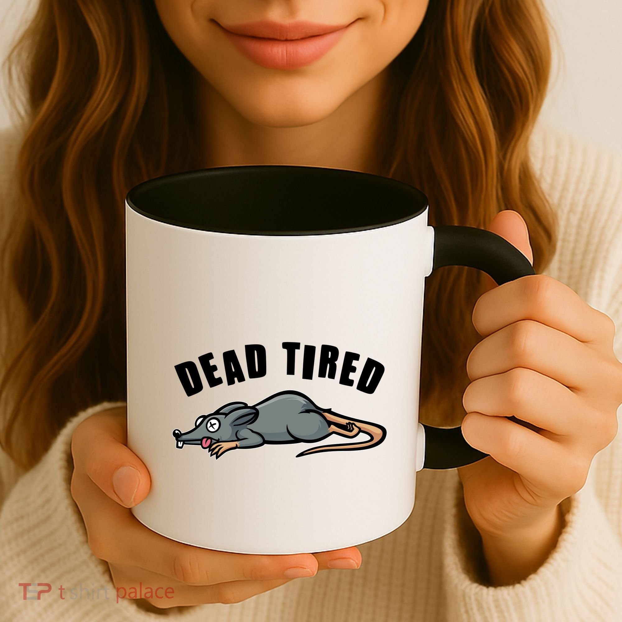 Funny Dead Tired Dead Rat Mouse Coffee Mug