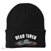 Funny Dead Tired Dead Rat Mouse Beanie thumb 0