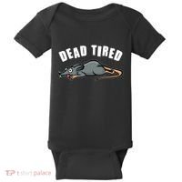Funny Dead Tired Dead Rat Mouse Baby Bodysuit thumb 0