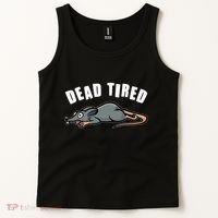 Funny Dead Tired Dead Rat Mouse Tank Top thumb 2