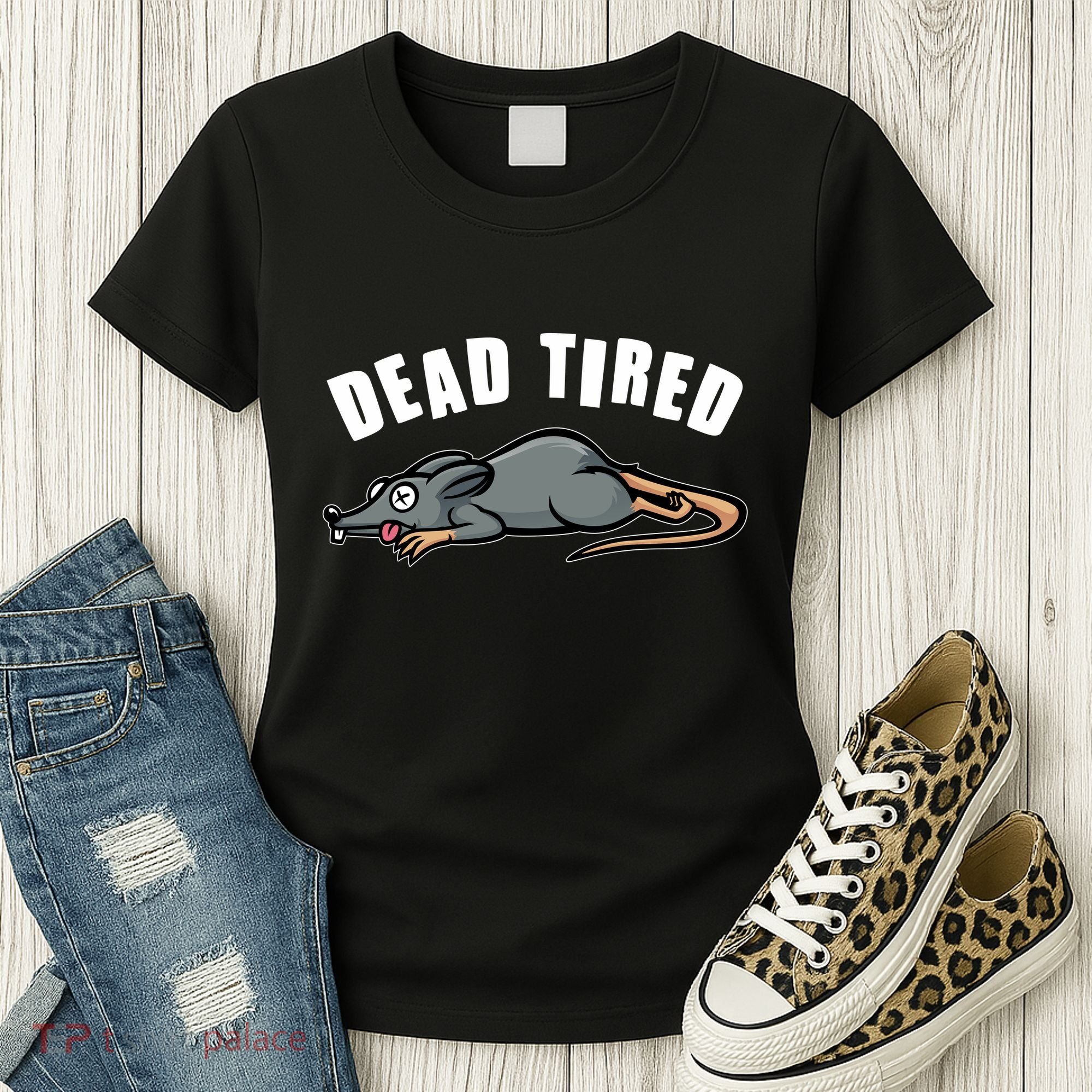 Funny Dead Tired Dead Rat Mouse Women's T-Shirt