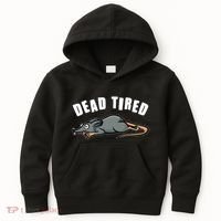 Funny Dead Tired Dead Rat Mouse Kids Hoodie thumb 0