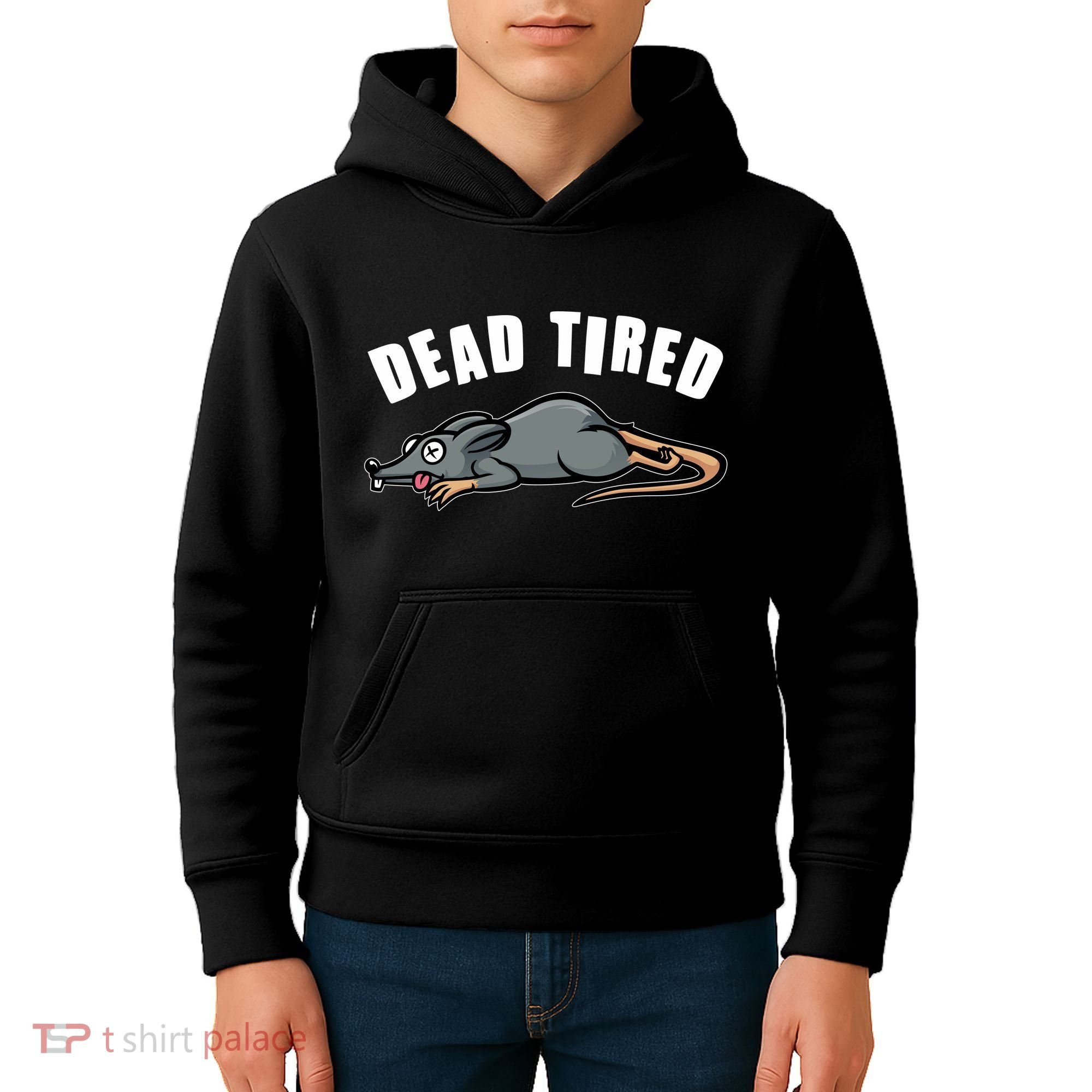 Funny Dead Tired Dead Rat Mouse Kids Hoodie