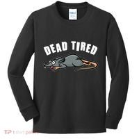 Funny Dead Tired Dead Rat Mouse Kids Long Sleeve Shirt thumb 0