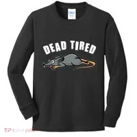 Funny Dead Tired Dead Rat Mouse Kids Long Sleeve Shirt thumb 0