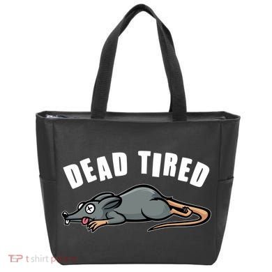 Funny Dead Tired Dead Rat Mouse Tote Bag