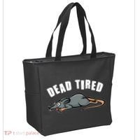Funny Dead Tired Dead Rat Mouse Tote Bag thumb 2