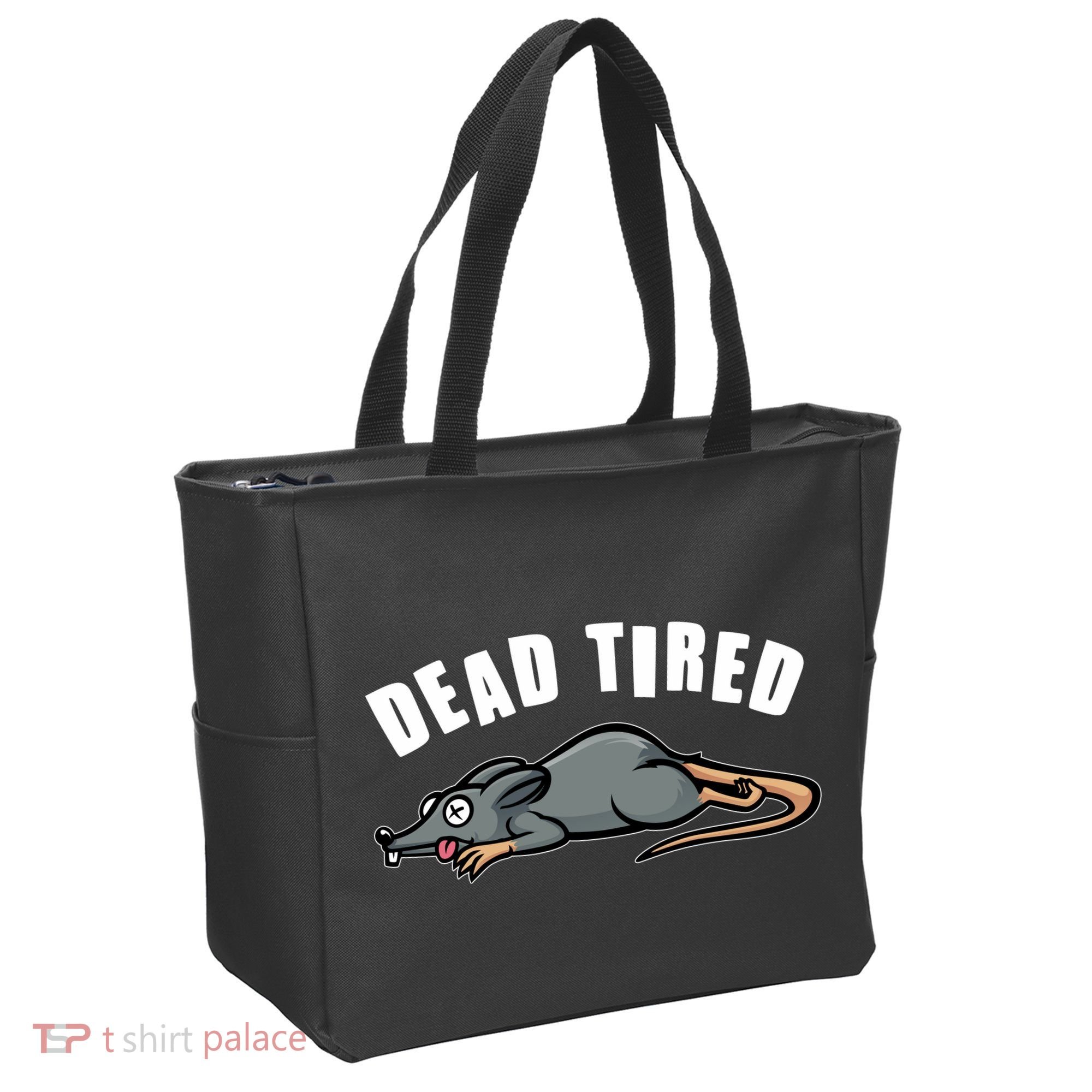 Funny Dead Tired Dead Rat Mouse Tote Bag