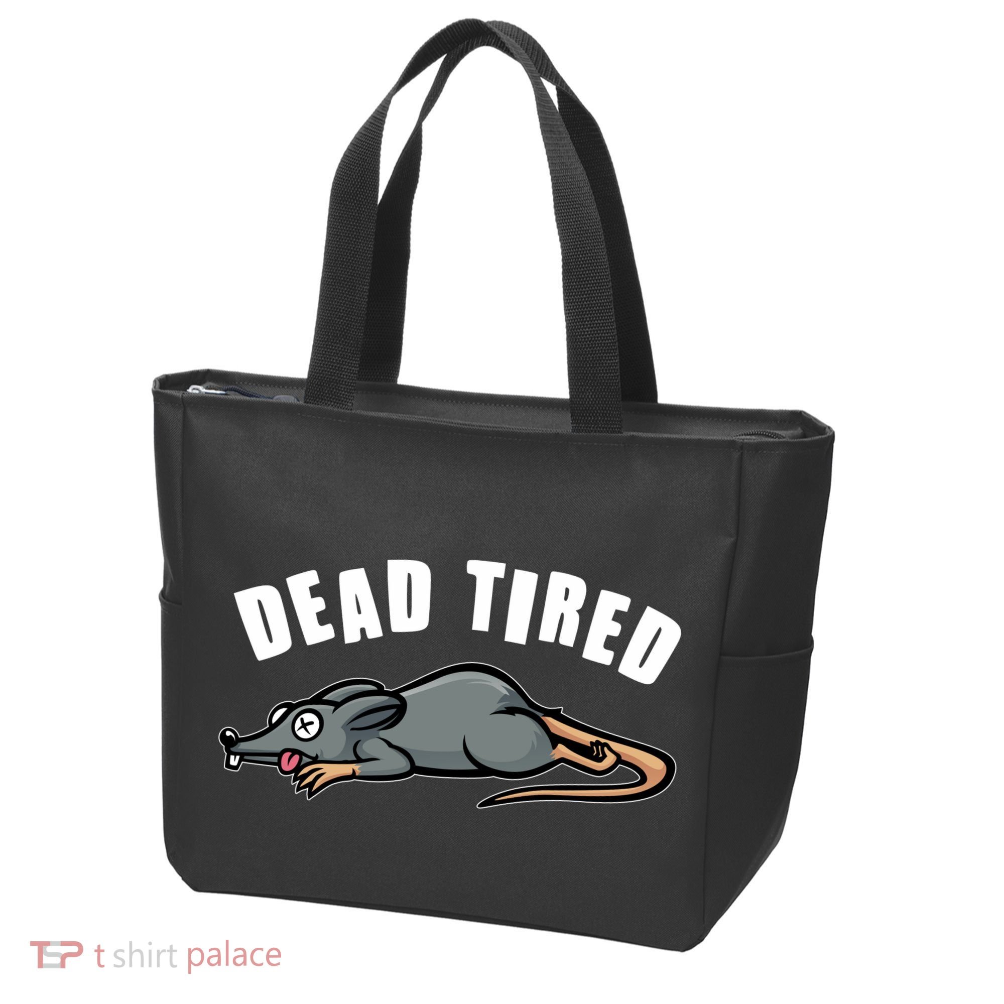 Funny Dead Tired Dead Rat Mouse Tote Bag