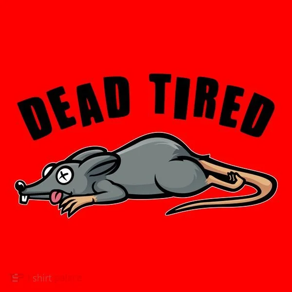 Funny Dead Tired Dead Rat Mouse Santa Hat