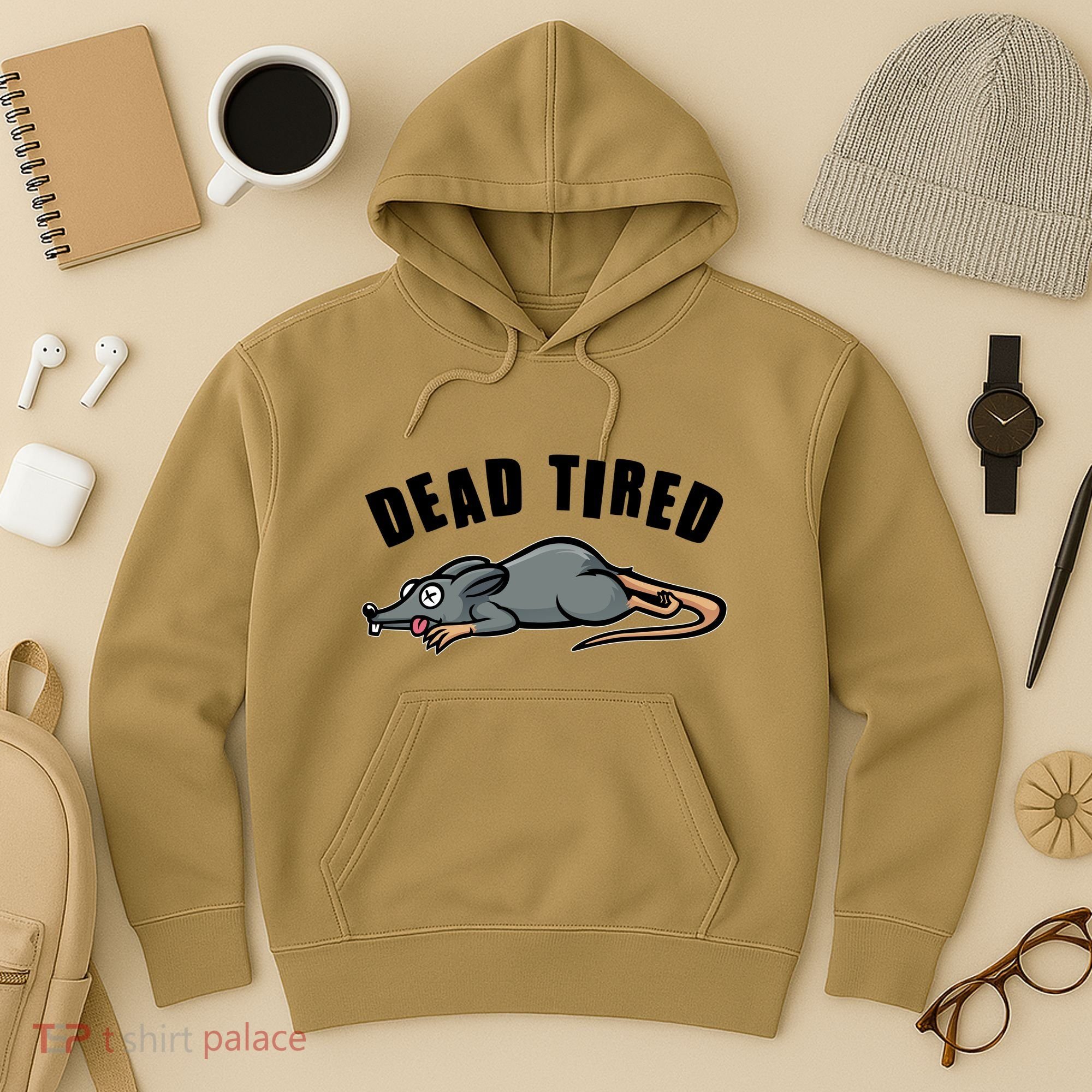 Funny Dead Tired Dead Rat Mouse Hoodie