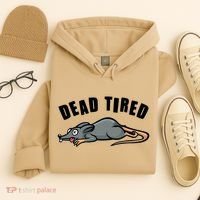 Funny Dead Tired Dead Rat Mouse Hoodie thumb 4