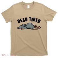 Funny Dead Tired Dead Rat Mouse T-Shirt thumb 0