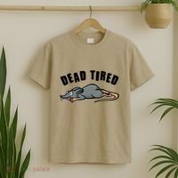Funny Dead Tired Dead Rat Mouse T-Shirt thumb 2