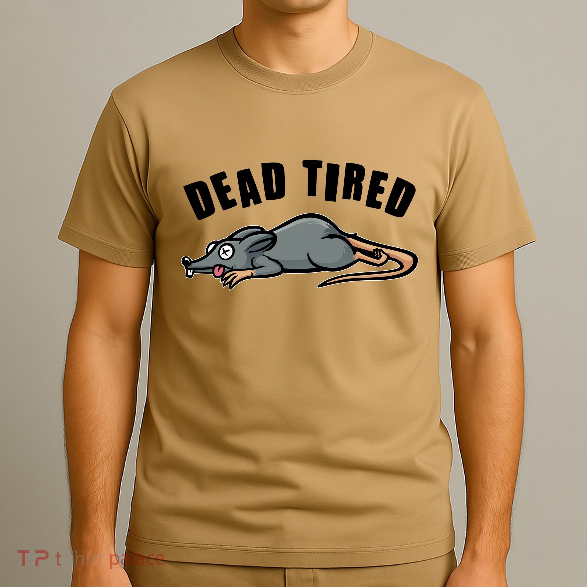 Funny Dead Tired Dead Rat Mouse T-Shirt