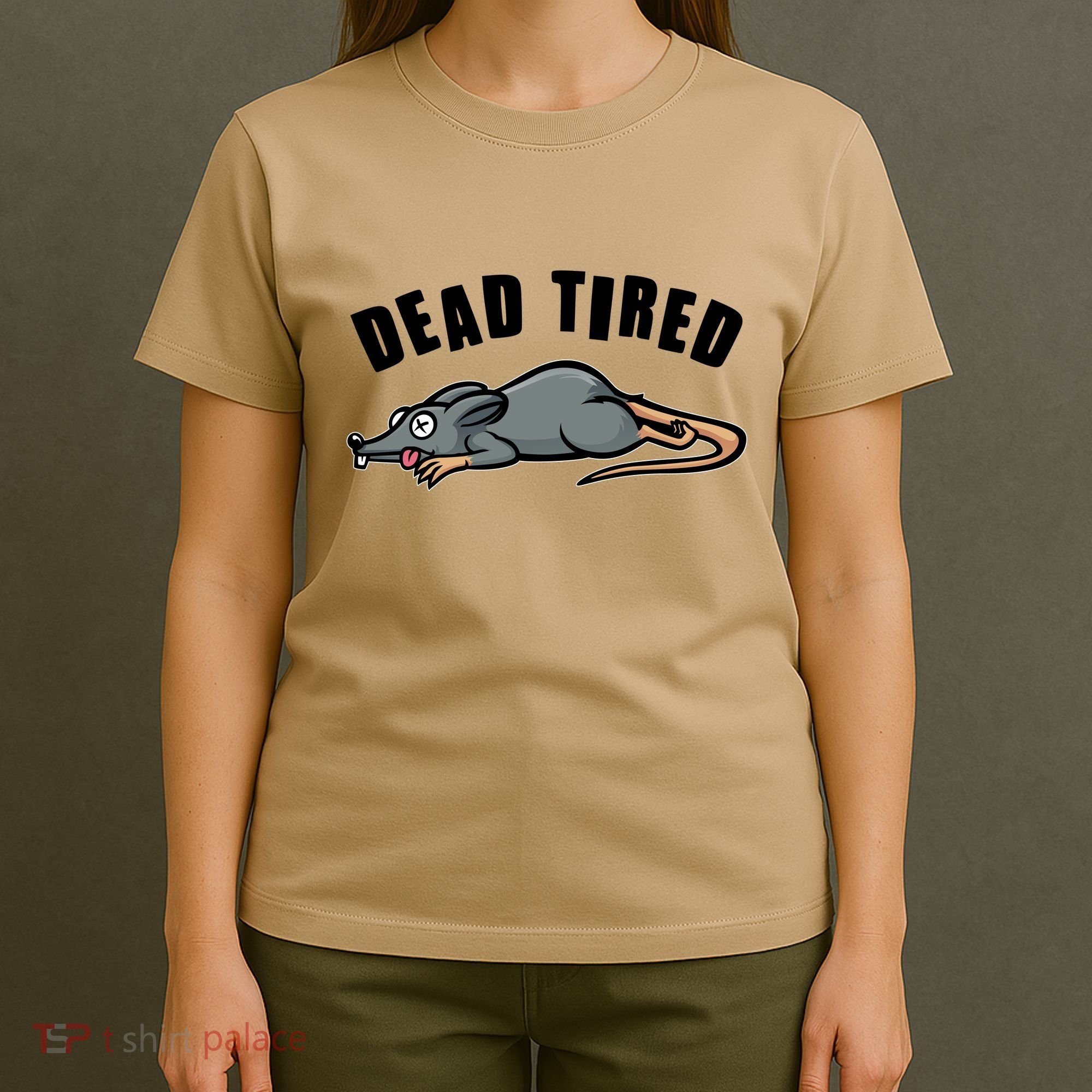 Funny Dead Tired Dead Rat Mouse T-Shirt
