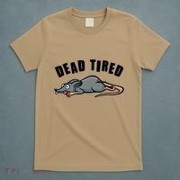 Funny Dead Tired Dead Rat Mouse T-Shirt thumb 5