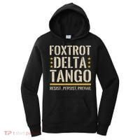 Foxtrots Deltas Tangos Resist Camo Camouflage Parks Hunting Women's Hoodie thumb 0