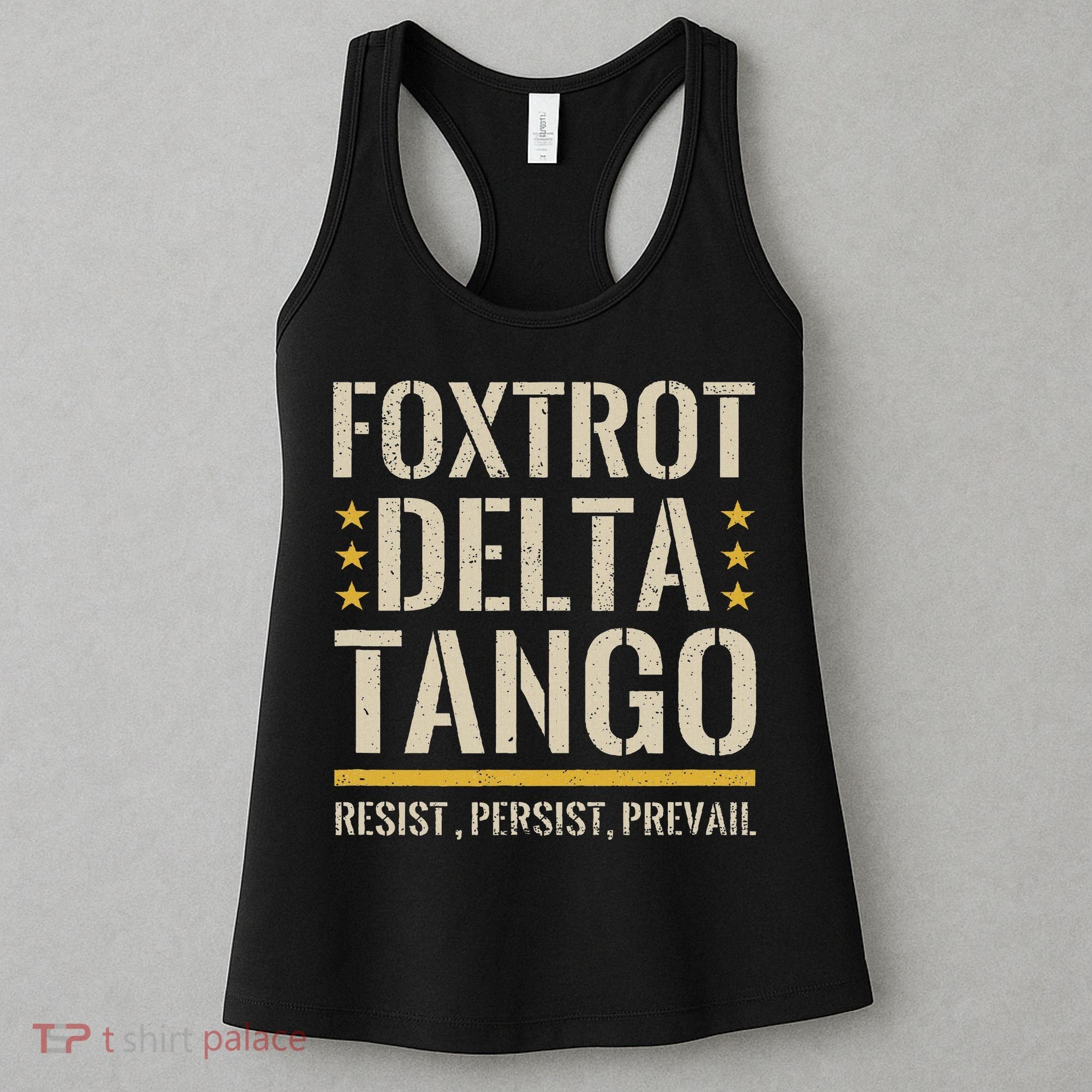 Foxtrots Deltas Tangos Resist Camo Camouflage Parks Hunting Women's Tank Top