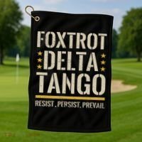 Foxtrots Deltas Tangos Resist Camo Camouflage Parks Hunting Golf Towel thumb 1