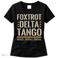Foxtrots Deltas Tangos Resist Camo Camouflage Parks Hunting Women's T-Shirt thumb 0