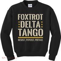 Foxtrots Deltas Tangos Resist Camo Camouflage Parks Hunting Kids Sweatshirt thumb 0