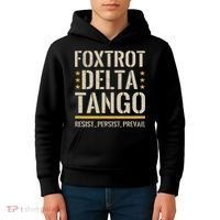Foxtrots Deltas Tangos Resist Camo Camouflage Parks Hunting Kids Hoodie thumb 4