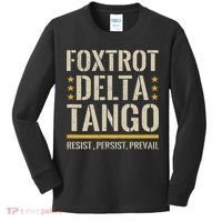 Foxtrots Deltas Tangos Resist Camo Camouflage Parks Hunting Kids Long Sleeve Shirt thumb 0