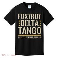 Foxtrots Deltas Tangos Resist Camo Camouflage Parks Hunting Kids T-Shirt thumb 0