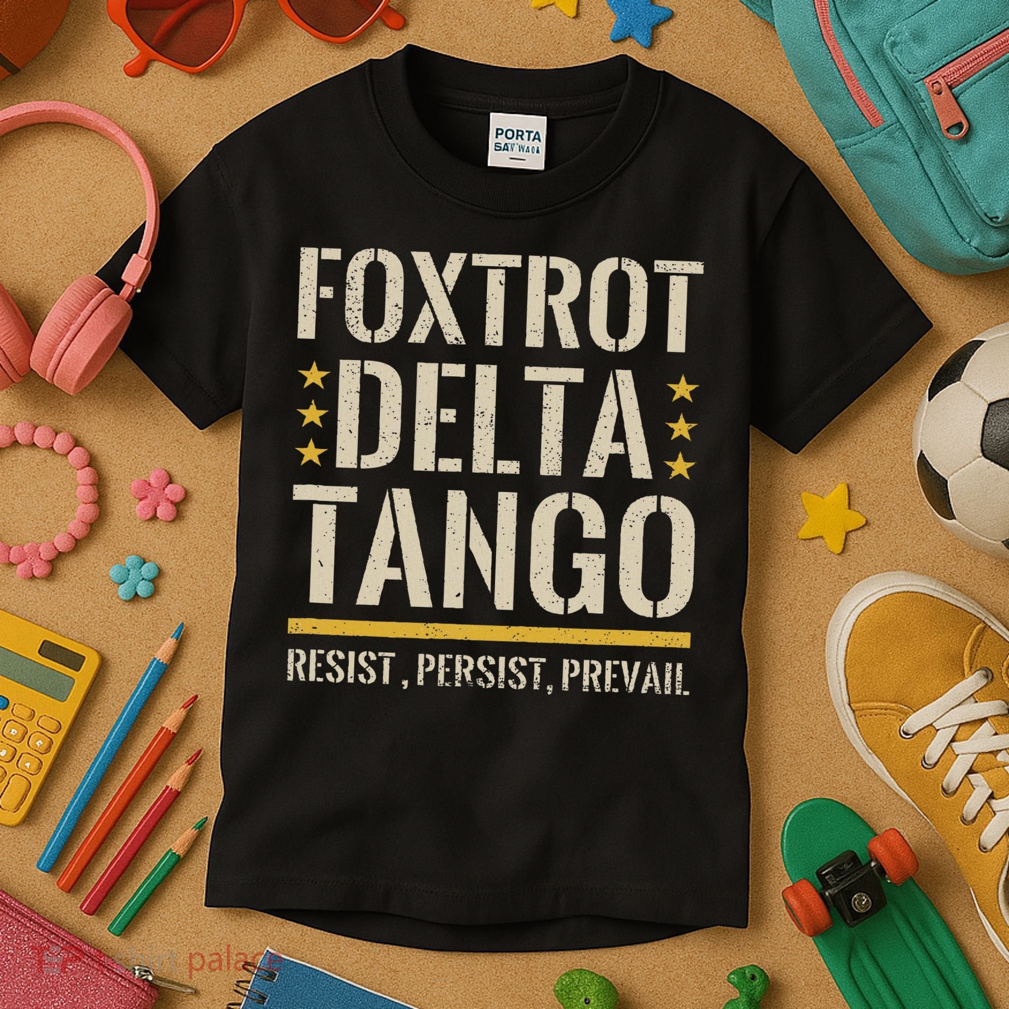 Foxtrots Deltas Tangos Resist Camo Camouflage Parks Hunting Kids T-Shirt