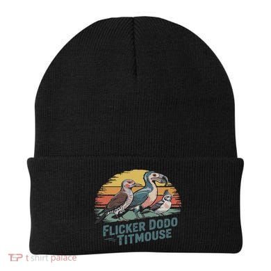Flicker Dodo Titmouse Funny Retro Bird Lovers Design Beanie