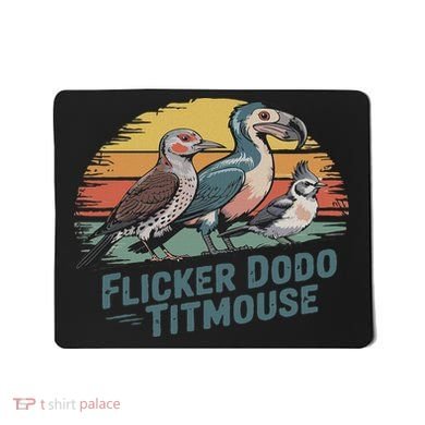 Flicker Dodo Titmouse Funny Retro Bird Lovers Design Mousepad