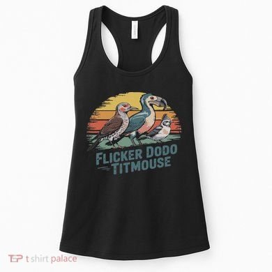 Flicker Dodo Titmouse Funny Retro Bird Lovers Design Women's Tank Top