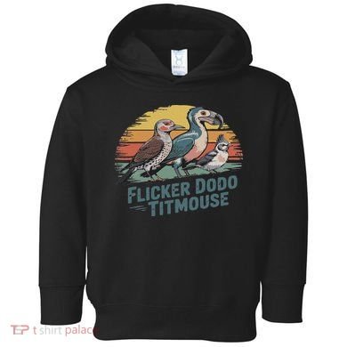 Flicker Dodo Titmouse Funny Retro Bird Lovers Design Toddler Hoodie