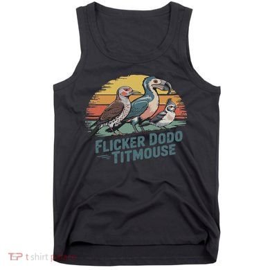 Flicker Dodo Titmouse Funny Retro Bird Lovers Design Tank Top