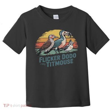 Flicker Dodo Titmouse Funny Retro Bird Lovers Design Toddler T-Shirt