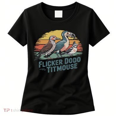 Flicker Dodo Titmouse Funny Retro Bird Lovers Design Women's T-Shirt