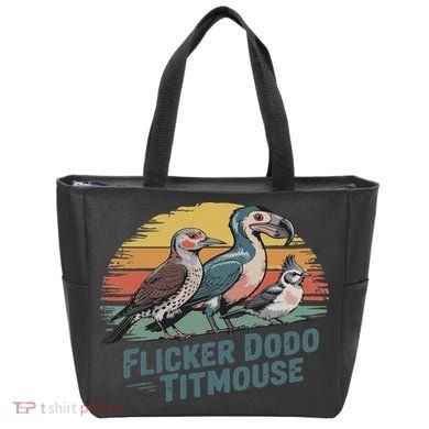 Flicker Dodo Titmouse Funny Retro Bird Lovers Design Tote Bag