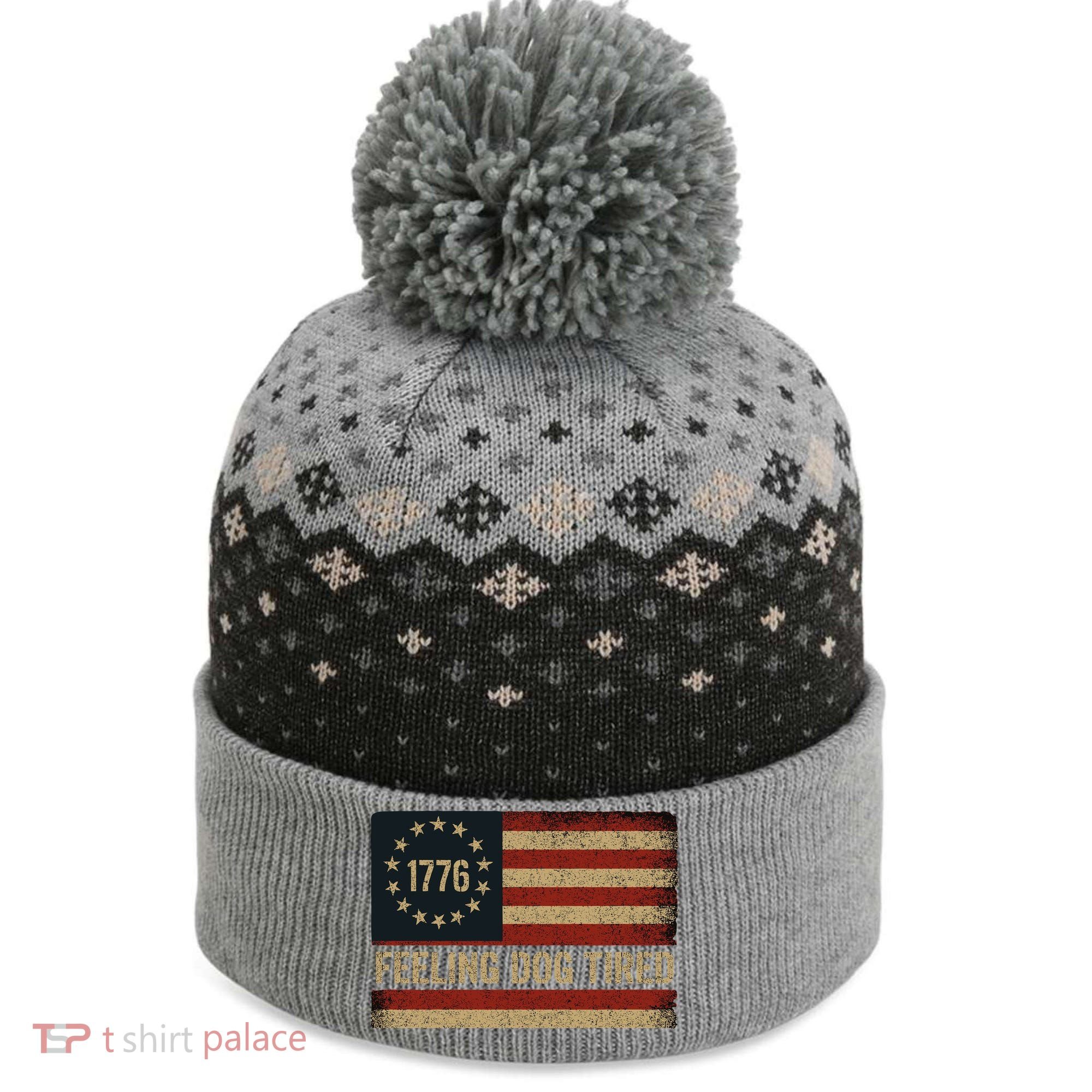 Feeling Dog Tired Fdt Anti Trump The Baniff Cuffed Pom Beanie