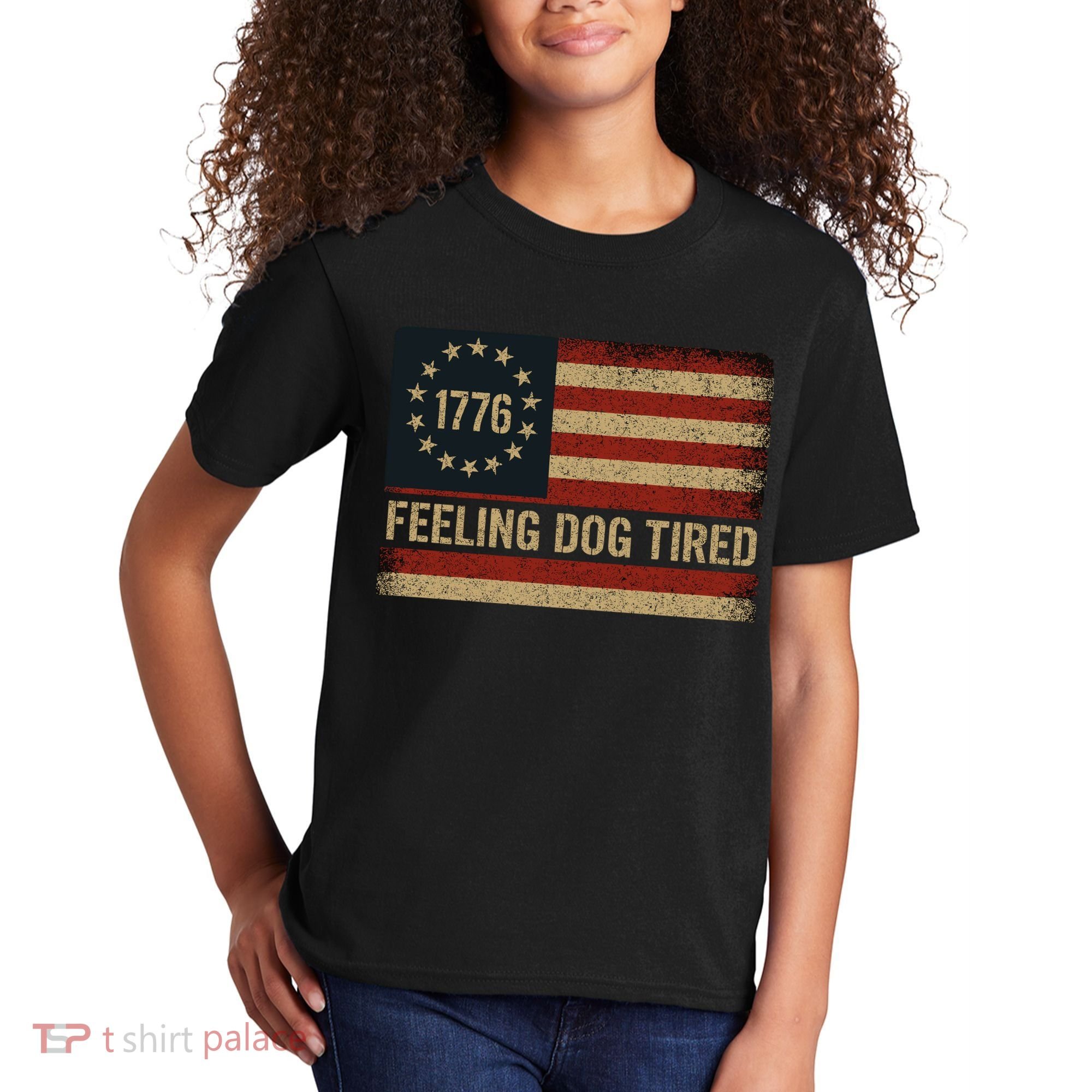 Feeling Dog Tired Fdt Anti Trump Kids T-Shirt