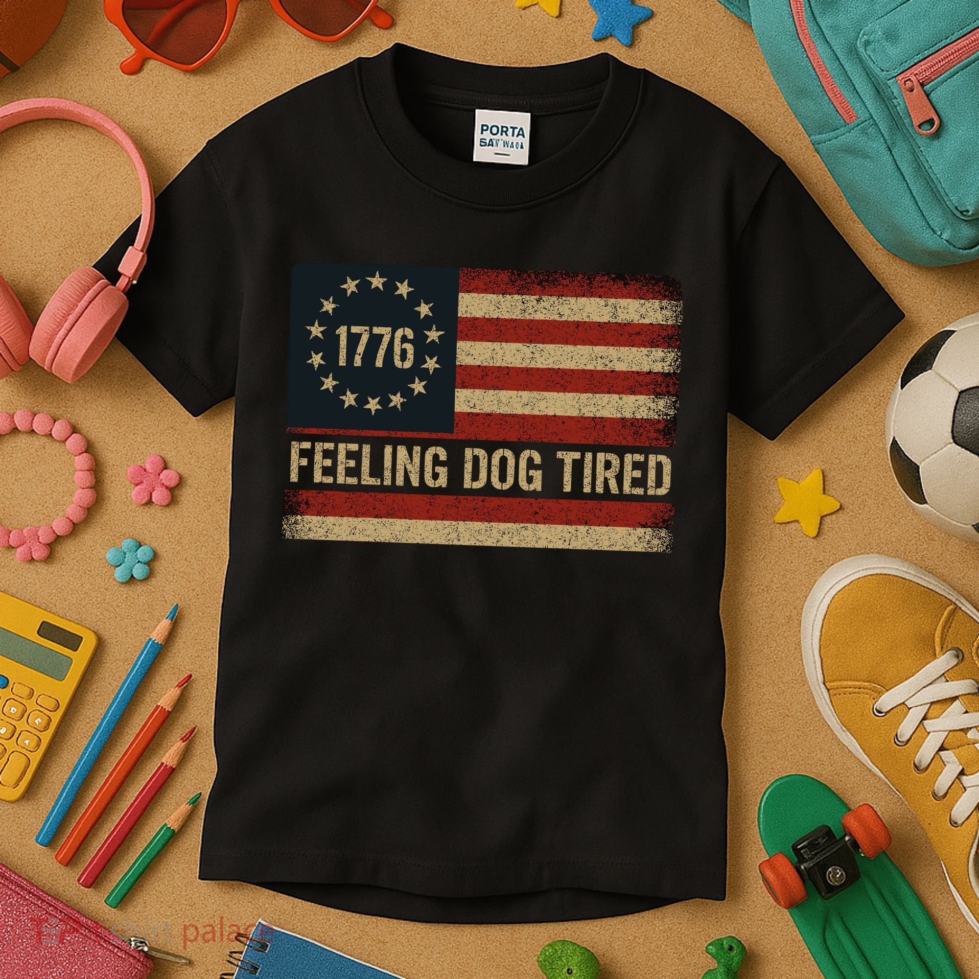Feeling Dog Tired Fdt Anti Trump Kids T-Shirt