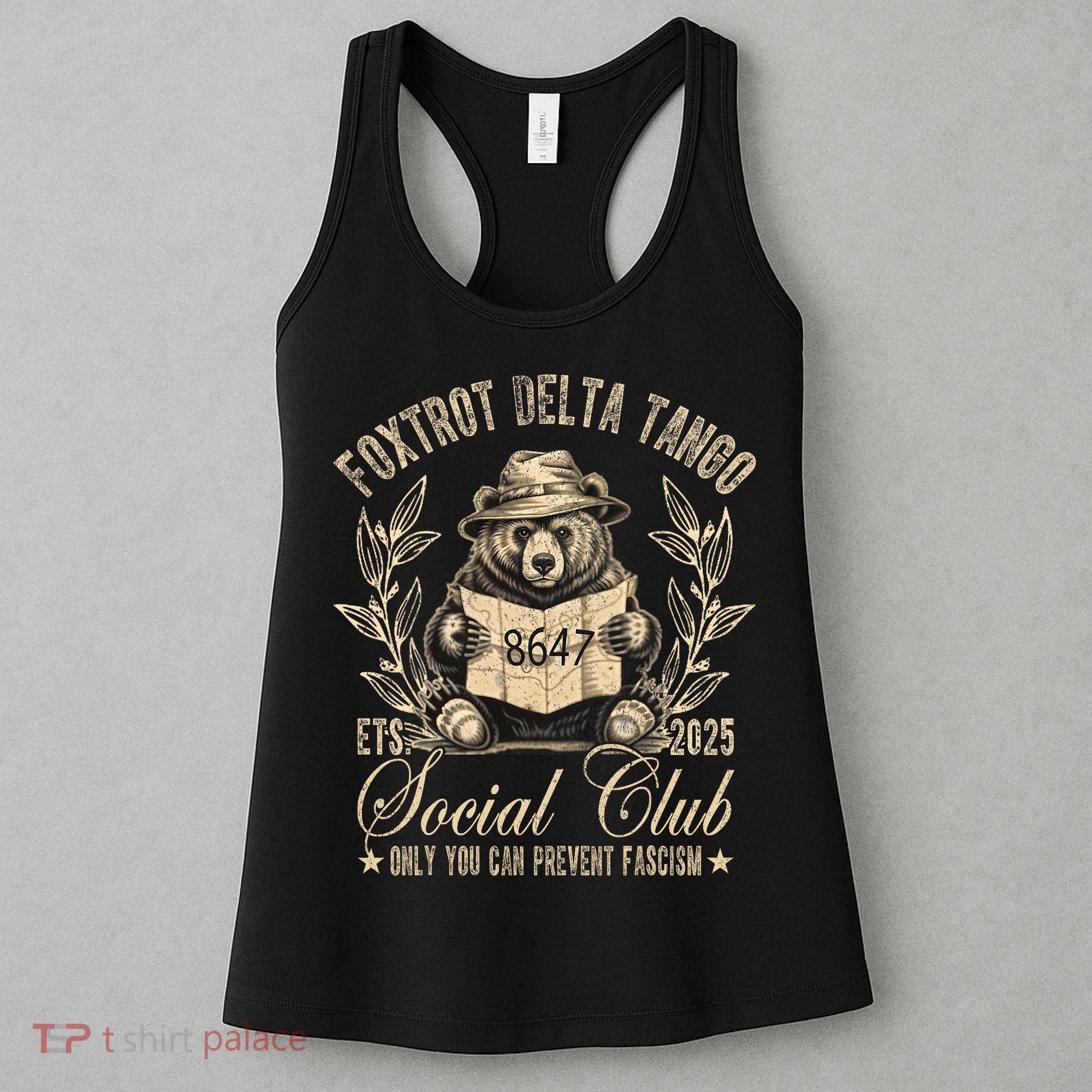 Foxtrot Delta Tango Social Club Only You Can Prevent Fascism  Women's Tank Top